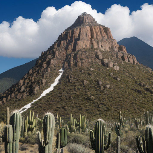 A Majestic San Pedro Cactus Mountain Erupts in the Desert