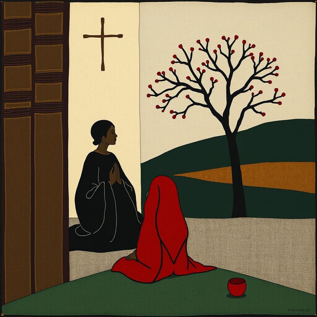 Contemplative Figure in Émile Bernard Style