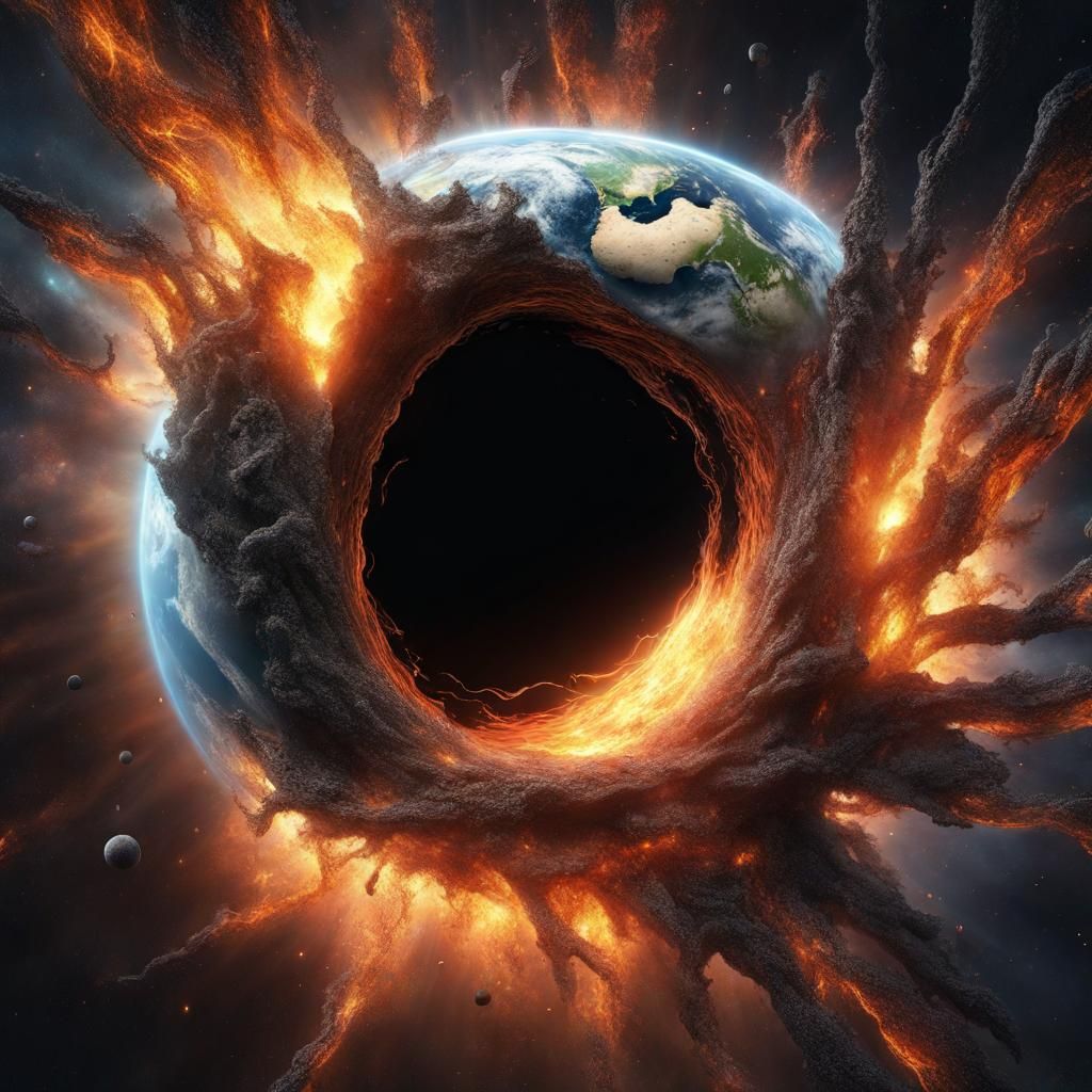 Earth Consumed by a Black Hole