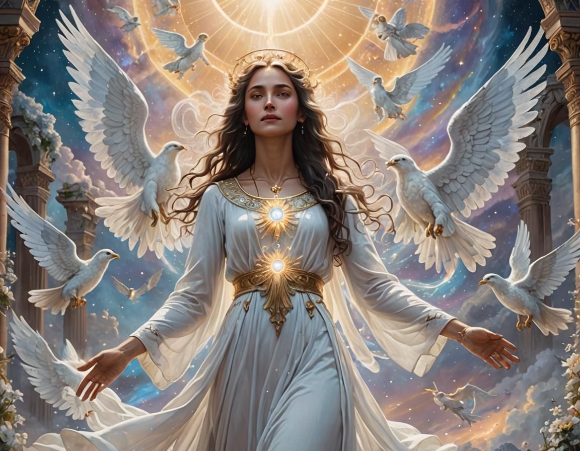 Lady Nada surrounded by Doves