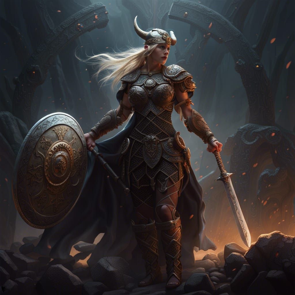 Viking Goddess Confronts Odin in Gothic Universe