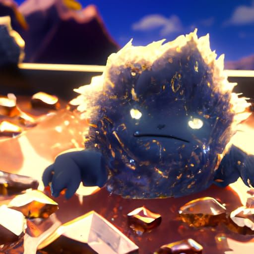 Chibi Magma Monster in Anime Style