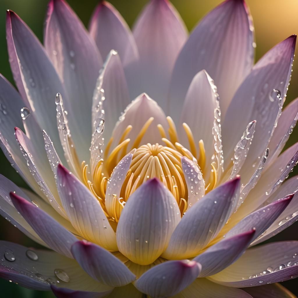 Dew-Kissed Lotus Flower Macro Photography