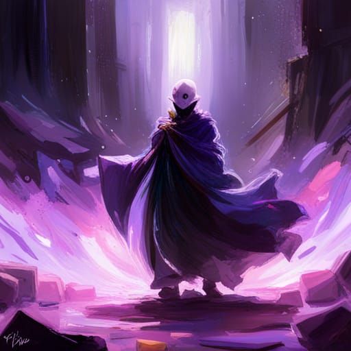 Gaster in Purple Robe: Ethereal Concept Art