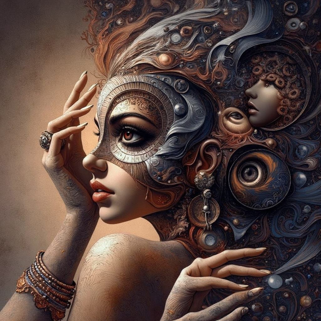 Enigmatic Dancer in Ethereal Tutu Flies in Surreal Sky