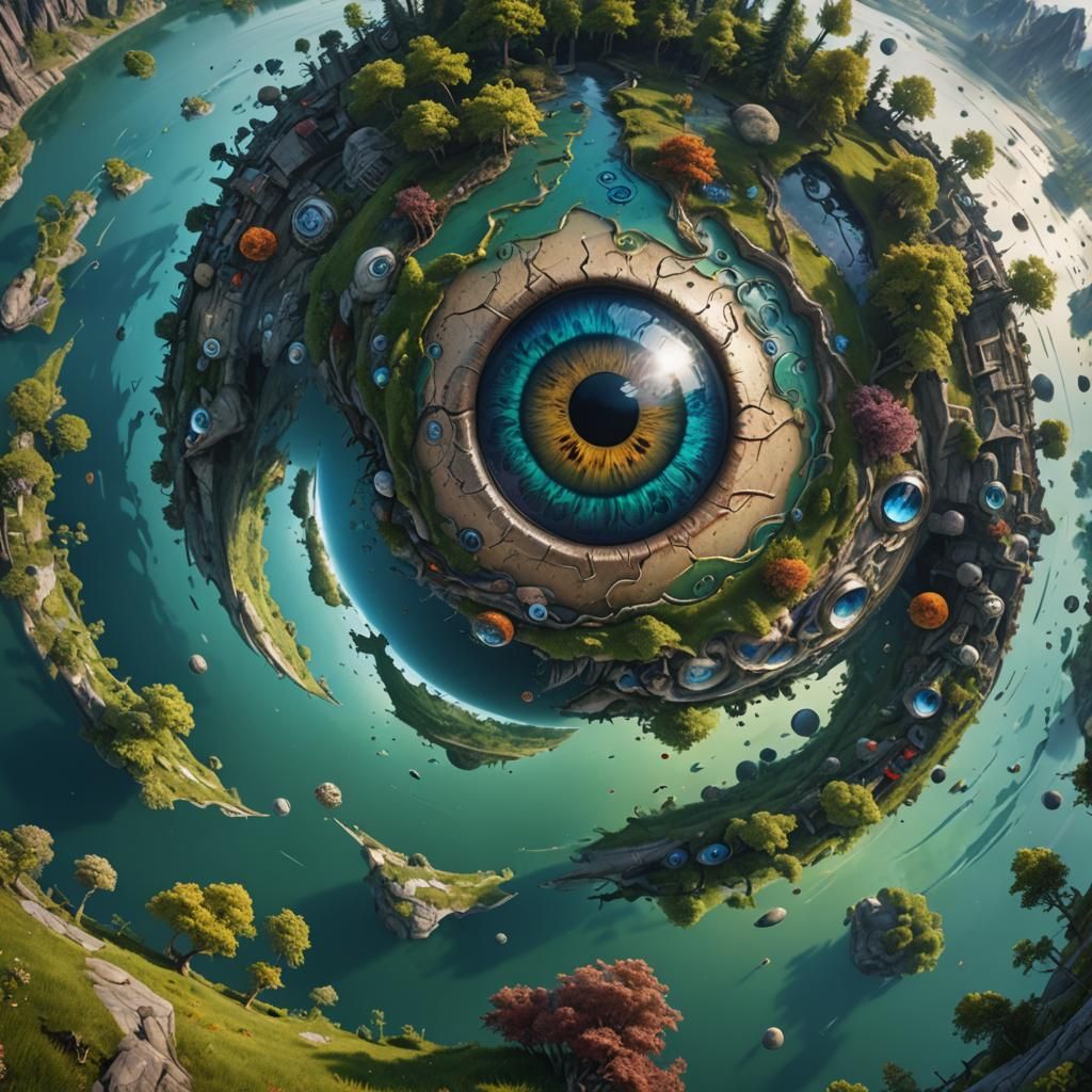 Lake Inside Eye: Detailed Matte Painting