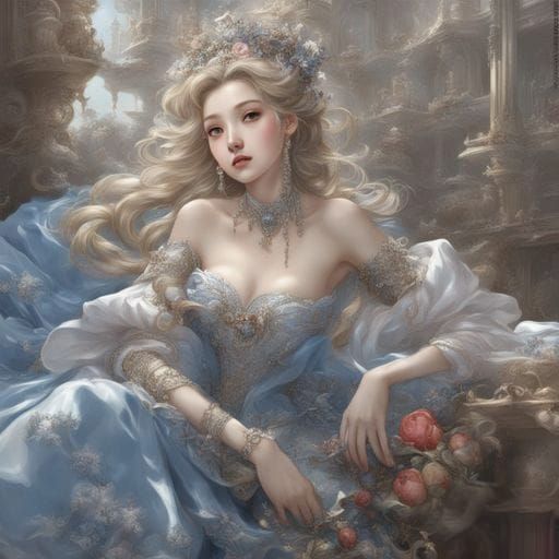 Hyperrealistic Cinderella Portrait in Classical Style