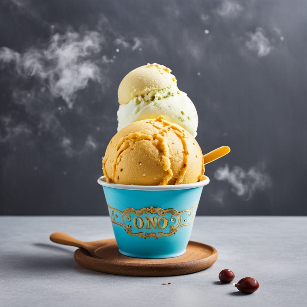 Ice Cream Cone with Three Scoops