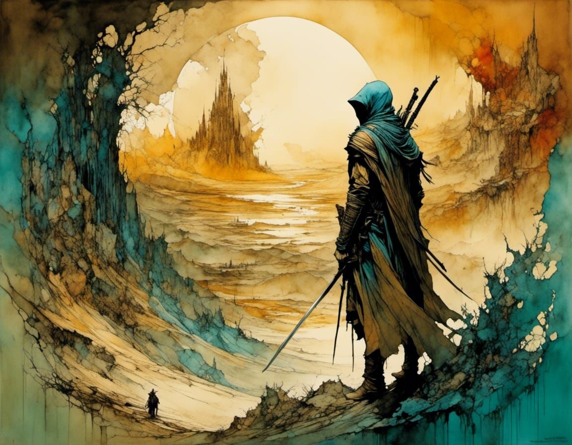 Dramatic Sepia Landscape with Contrasting Colors