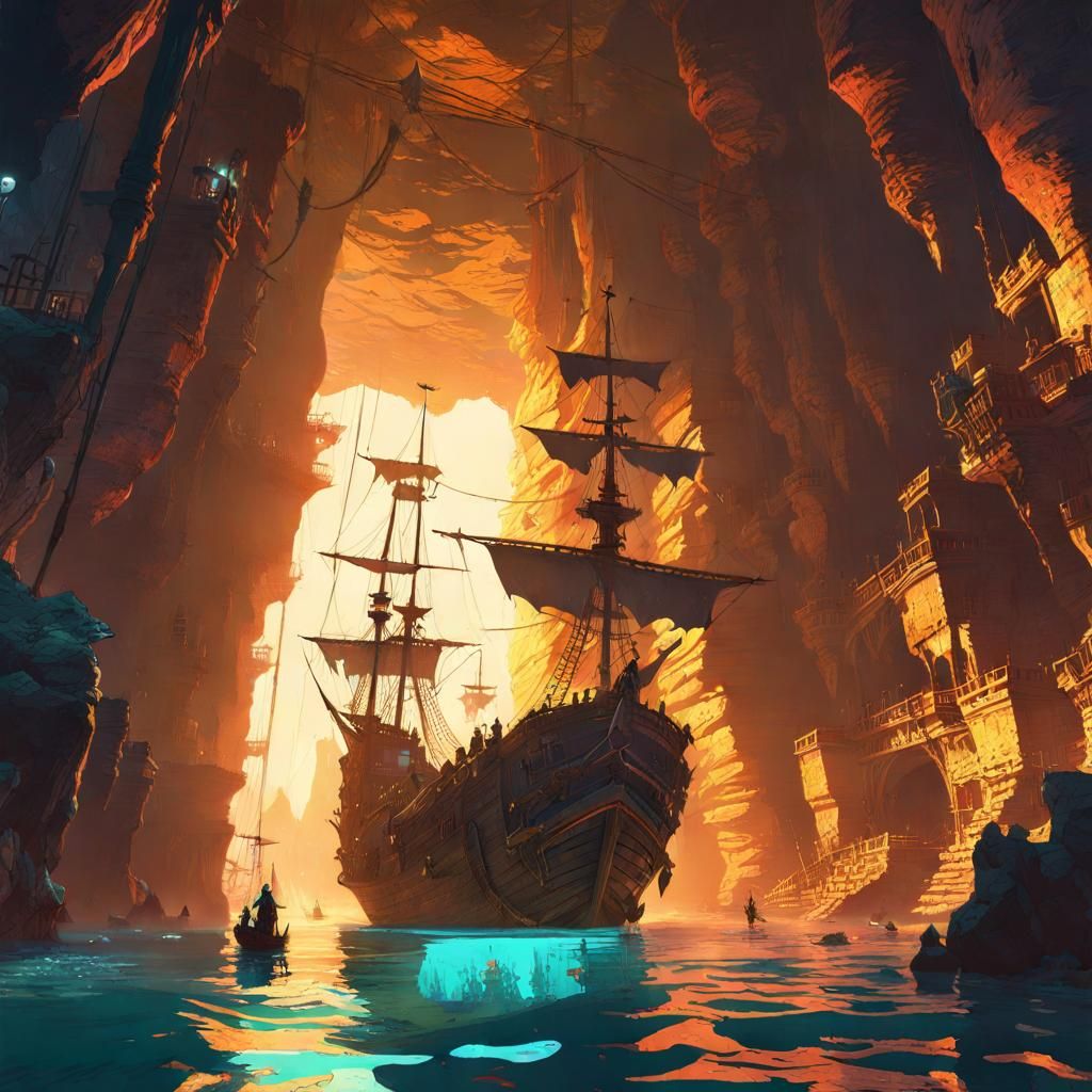 Epic Pirate Underground City in 4K