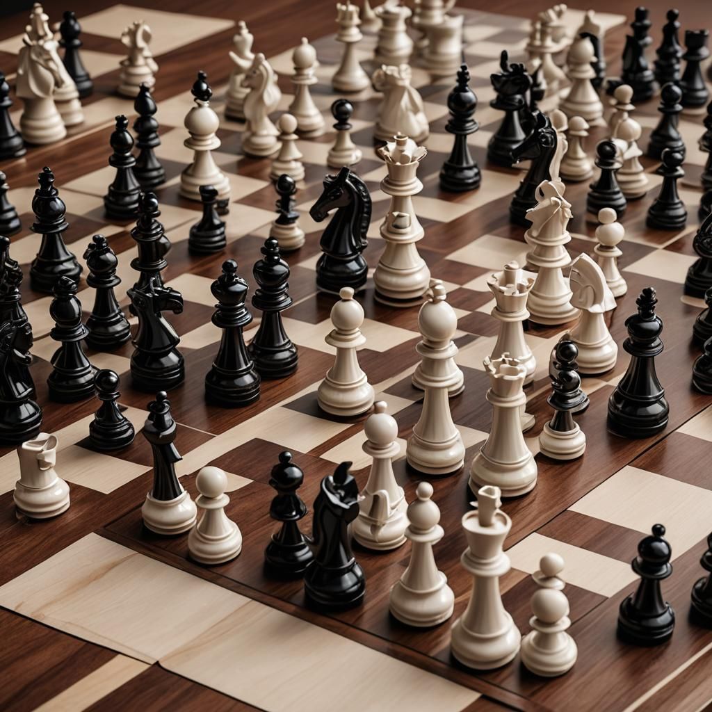 Quartz Chess Set on Mahogany Board