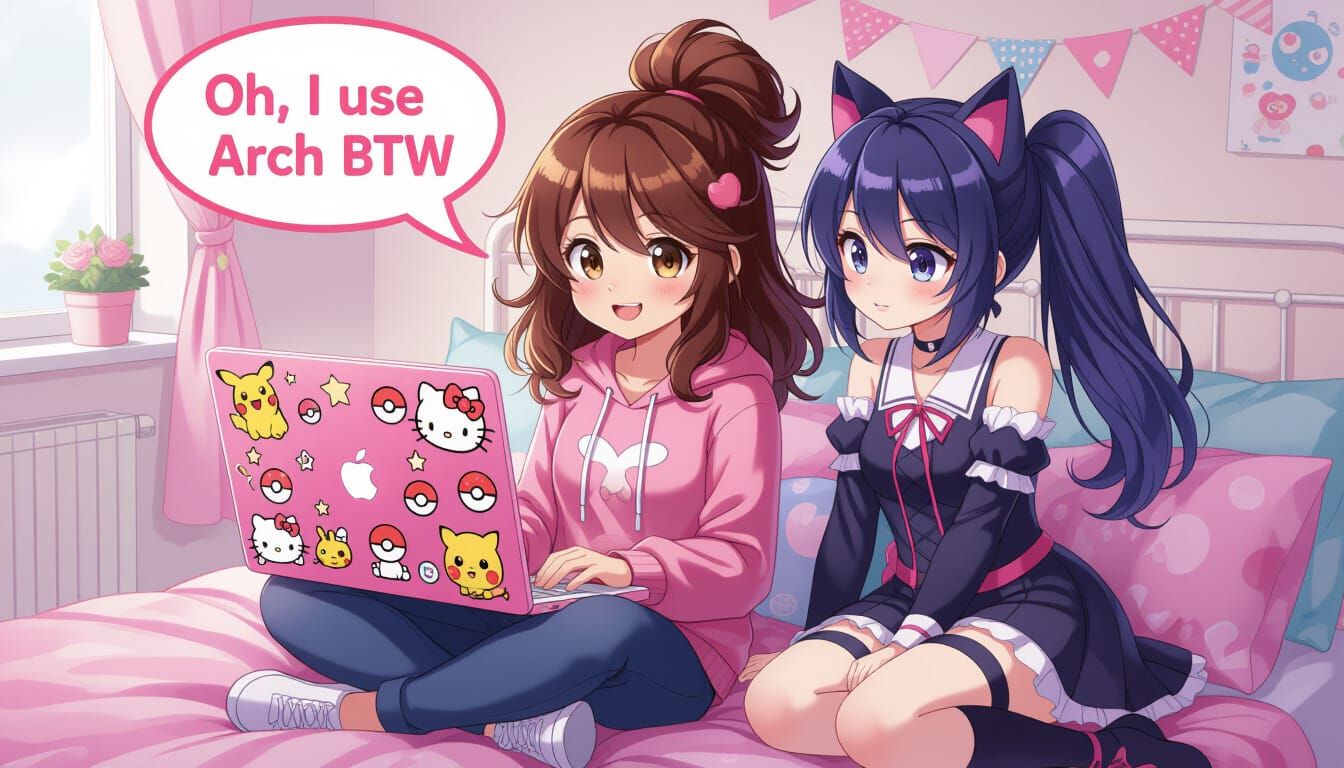 Friends With a Customized Laptop, in Manga Style