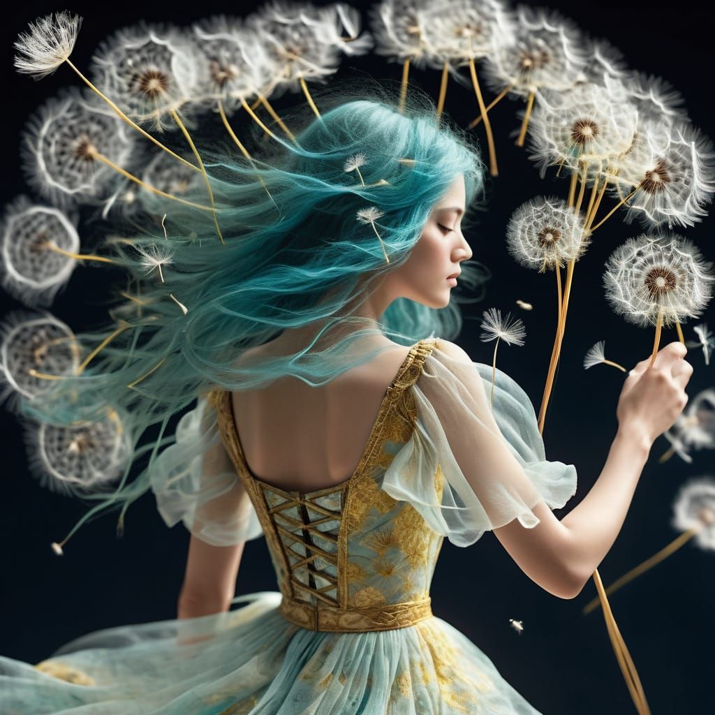 Lady of the Wind in Translucent Digital Art