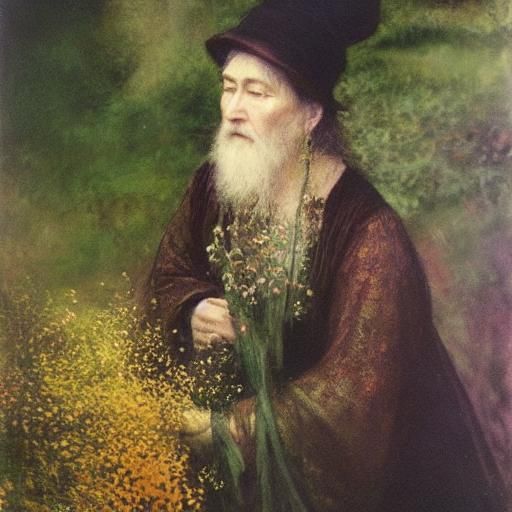 Older Woman in Brian Froud Inspired Bromoil Print