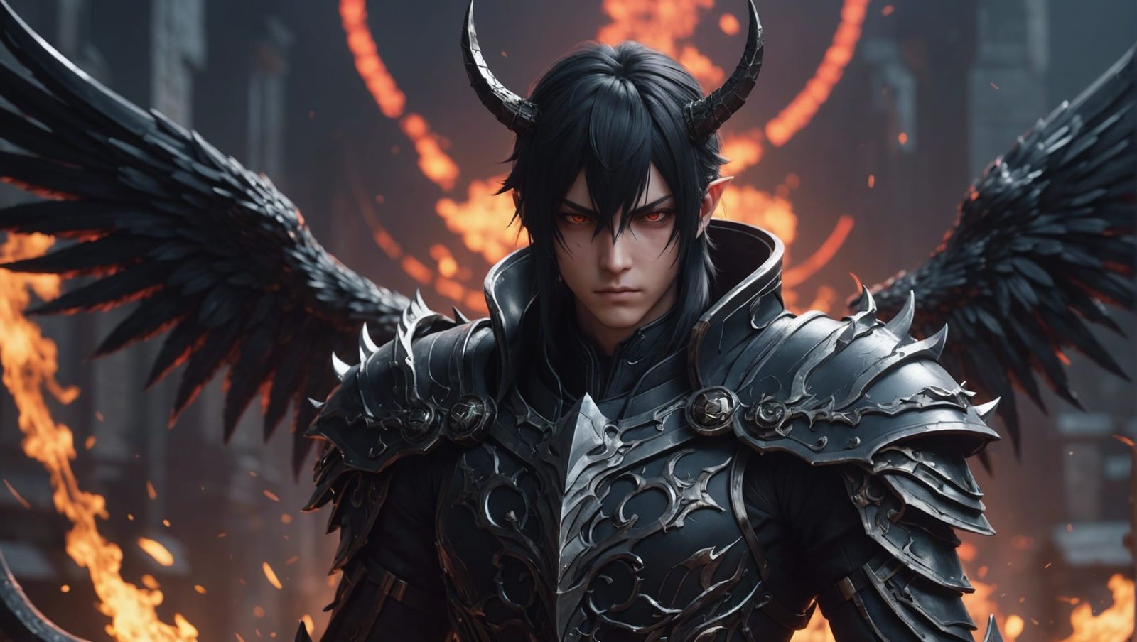 Menacing Anime Character in Detailed 3D Art