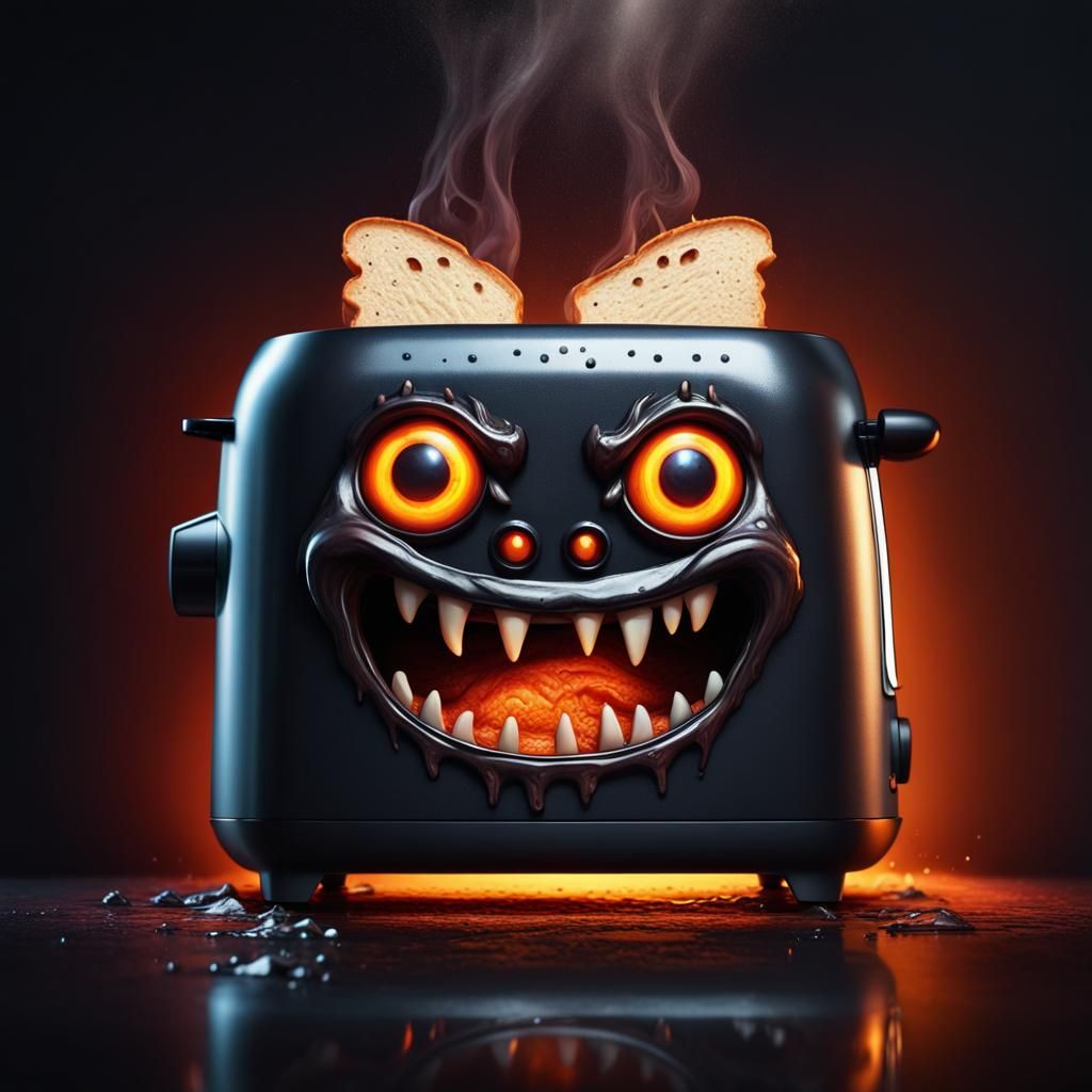 Hyperrealistic Toaster Monster Concept Art