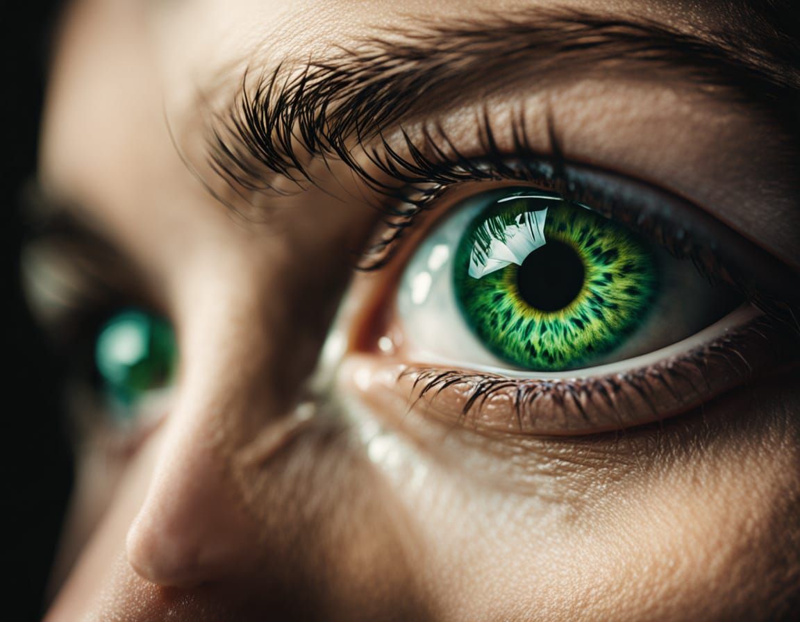 Intimate Green Eye Portraits in Softbox Lighting