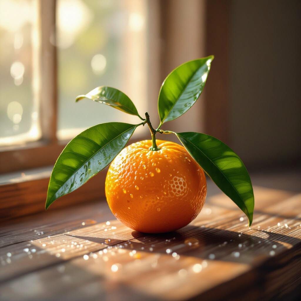 Juicy Mandarin Orange Macro Photo