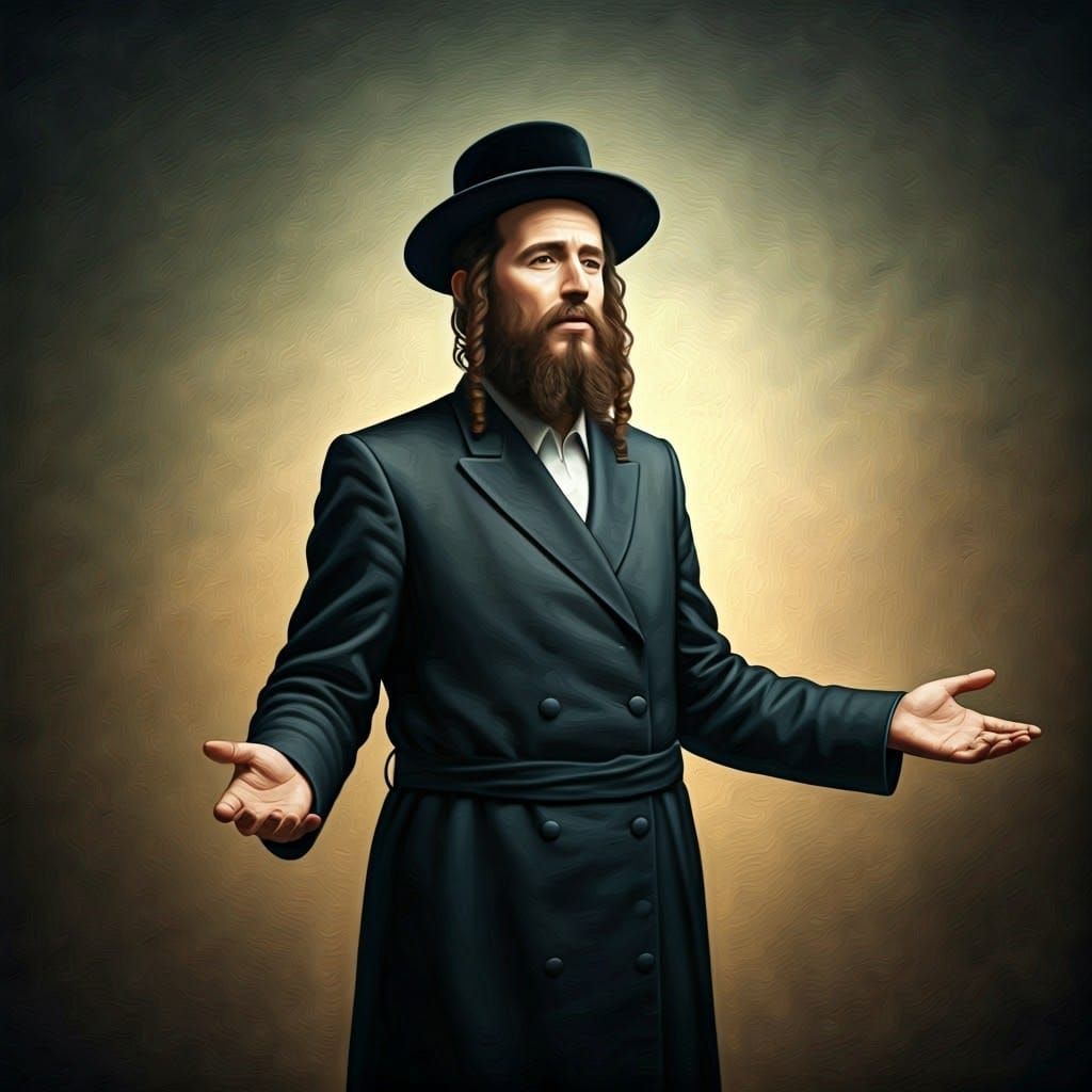 Chasidic Priest in Prayer: Abstract Expressionist Style