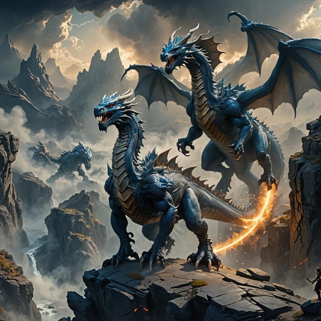 Armored Dragon Warrior on Cliff Edge