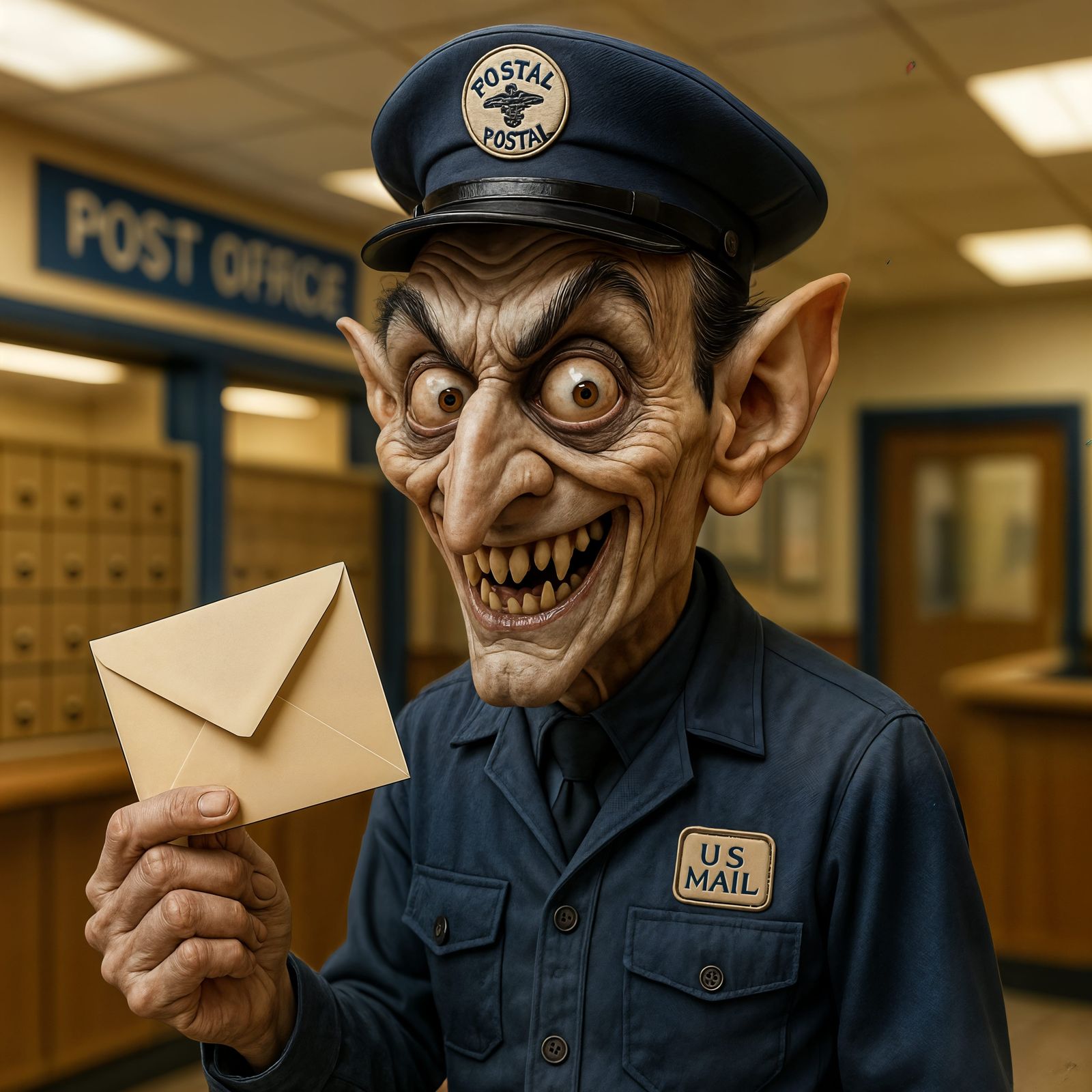 CGI Vampire Postal Worker Caricature