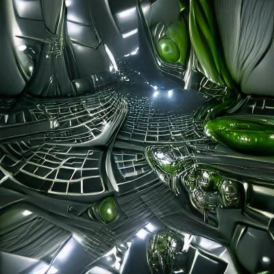 Detailed Interior of an Alien Spaceship