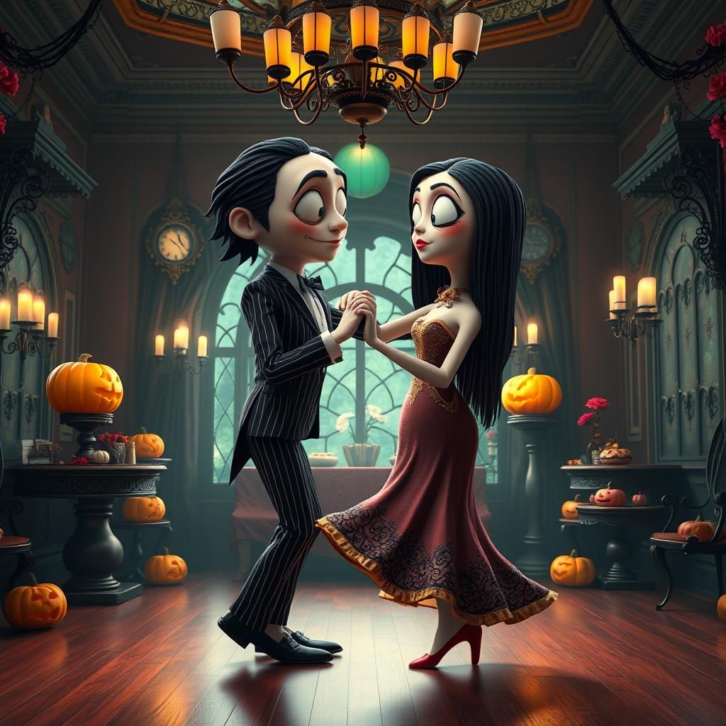 Addams Family Kawaii Dance in Halloween Ballroom