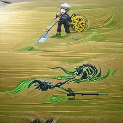 Grim Reaper Farming Wheat: Detailed Painting