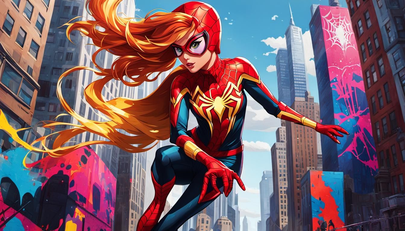 Sunset Shimmer Spider-Verse Acrobatic Art