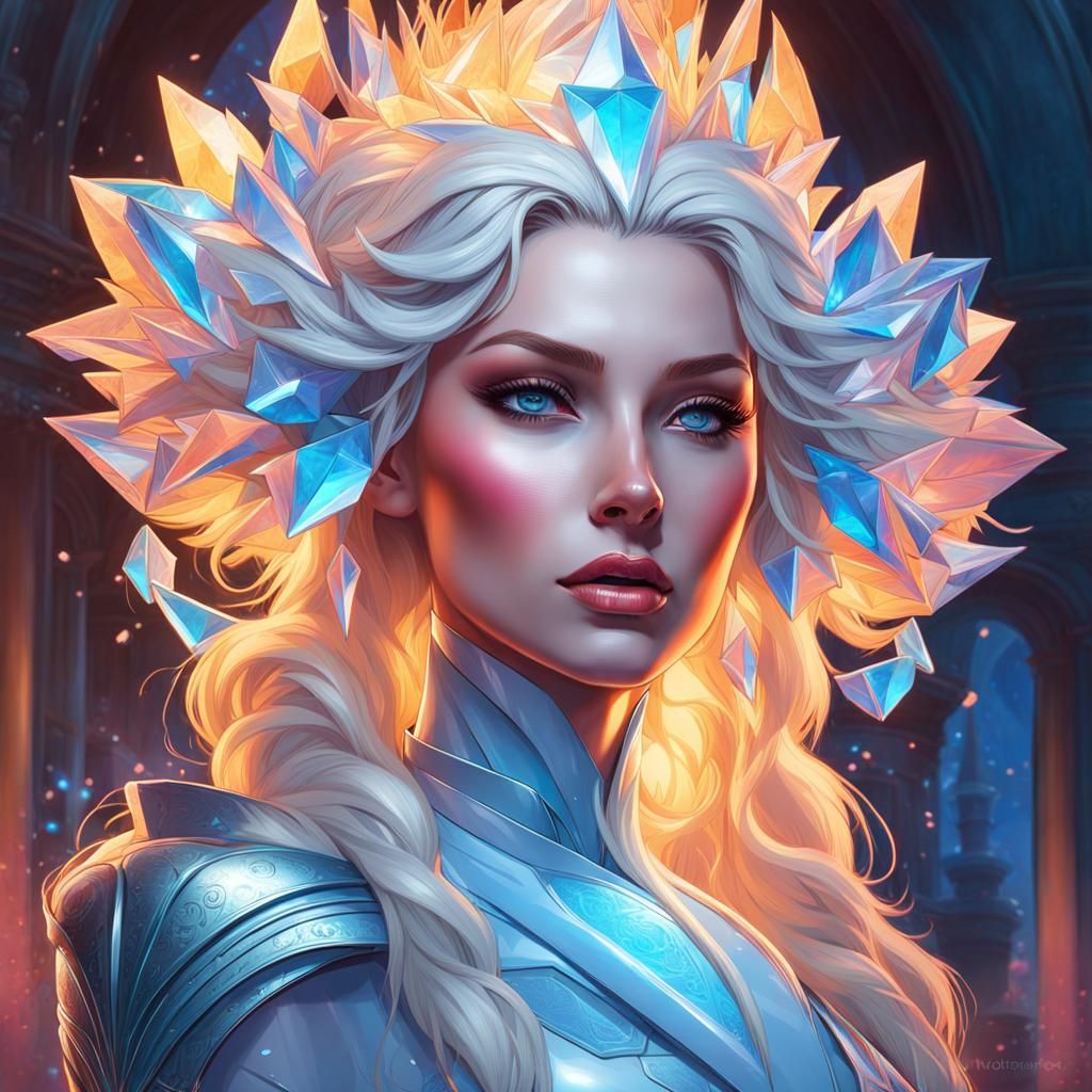Ice Queen Portrait in Digital Art Style