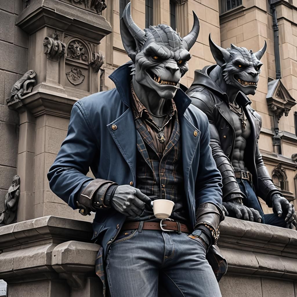 Gargoyle Hipsters in Gothic City: Romantic Ruins Style