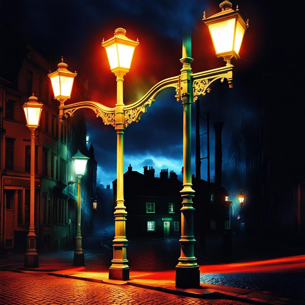 Neon Graffiti Night Walker in Hyperrealism