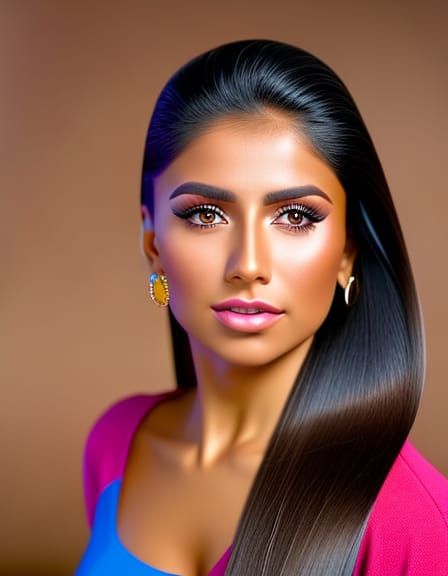 Beautiful Mexican Woman Portrait in High Resolution