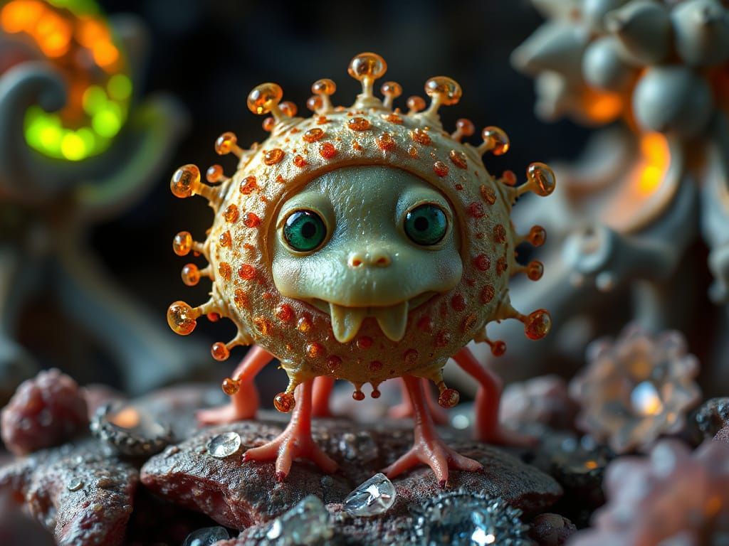 Silly Microbe Portrait in Hyper-Maximalist ColorART Style