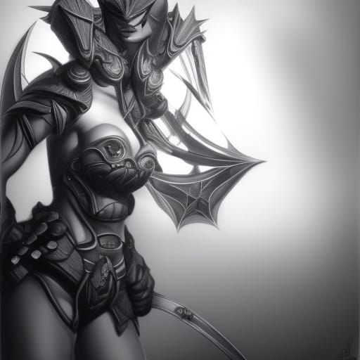 Shauna Vayne Charcoal Drawing - League of Legends Concept Ar...