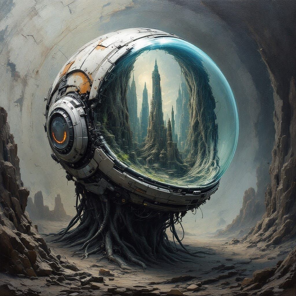 Cybernetic Astronaut Helmet Unveils Futuristic Cityscape in ...