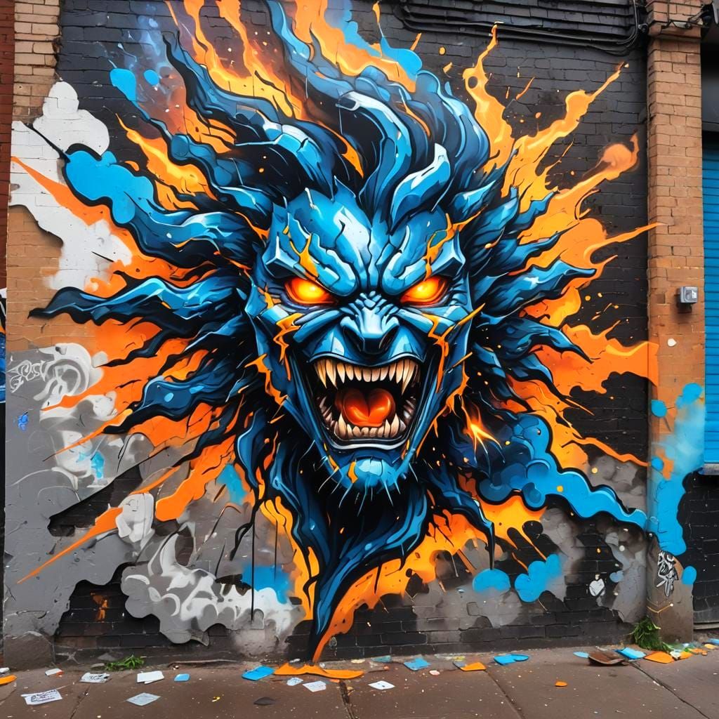 Mystic Thunder Graffiti Art in Street Style