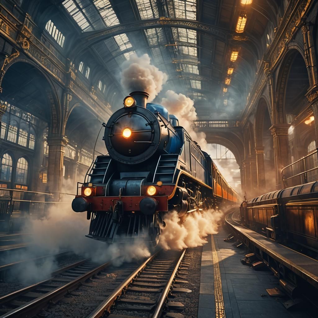 Train Speeds Through London: Fantasy Concept Art