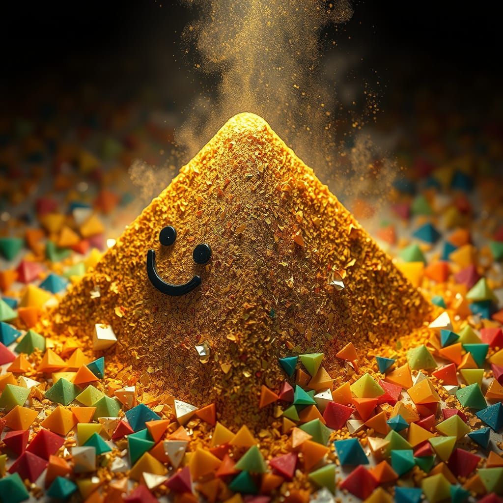 Melting Gold Flake Pyramid Diorama