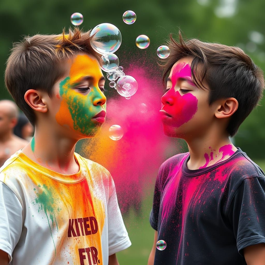 Joyful Chaos at Colorful Bubble Contest