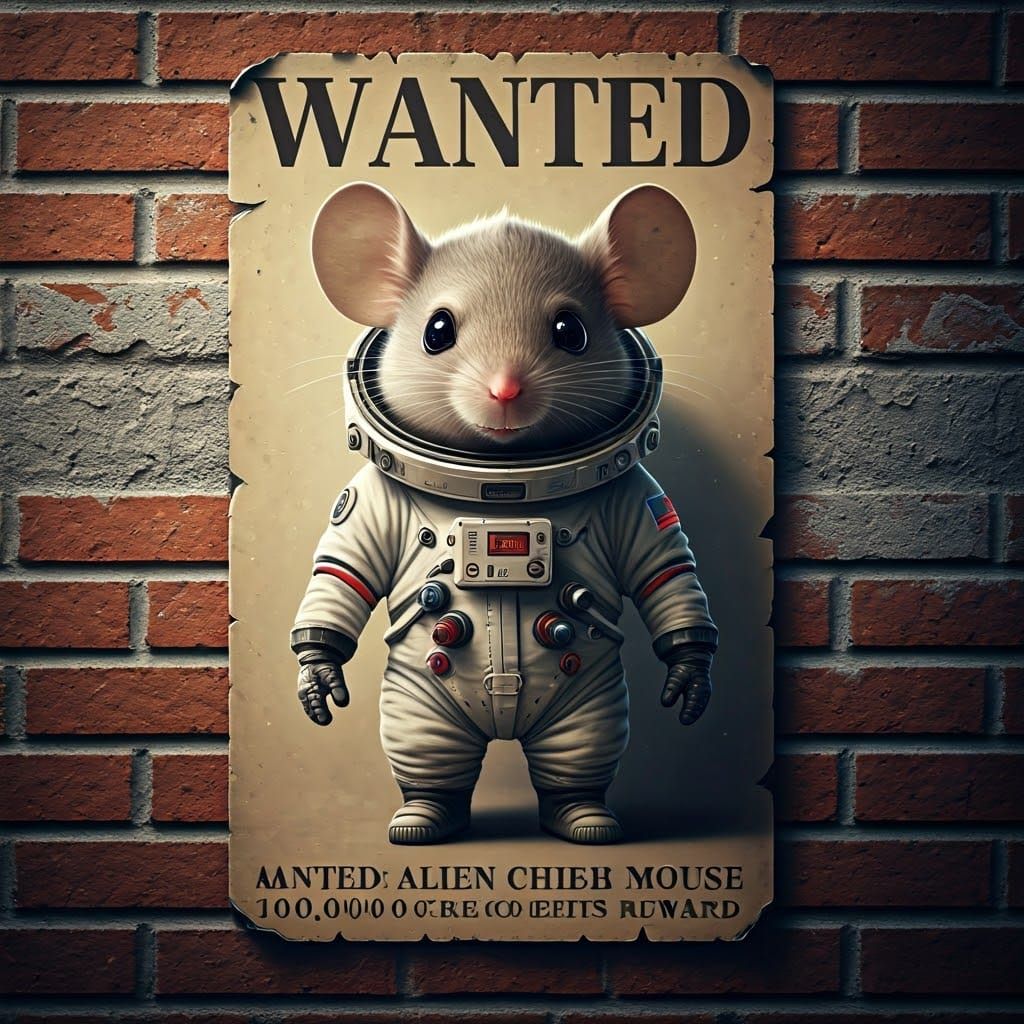 Wanted: Alien Mouse Astronaut in Interstellar Style