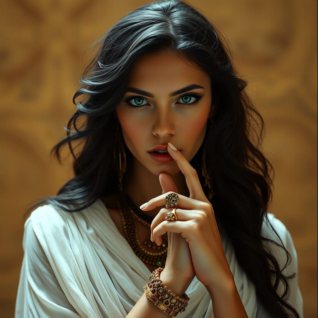 Ethereal Ancient Egyptian Goddess in Cinematic Portrait