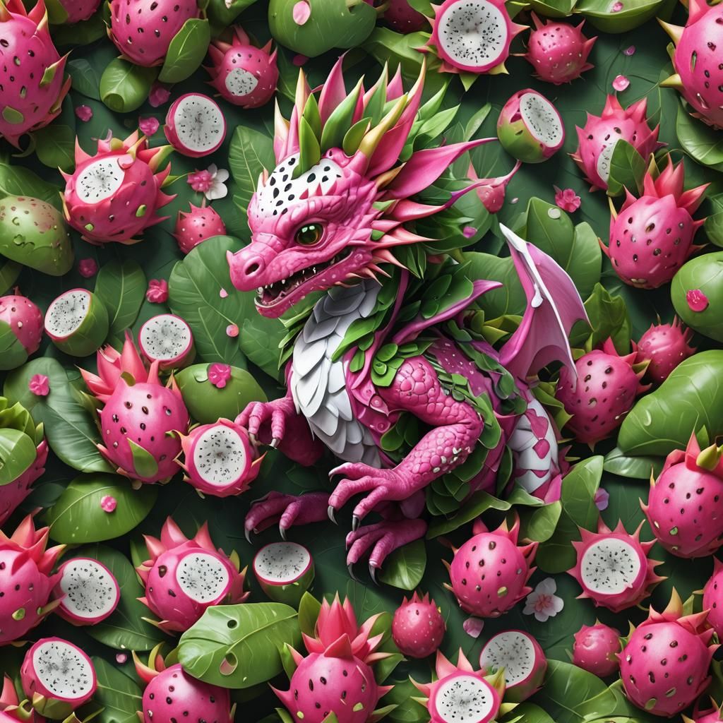 Dragonfruit Dragon in Detailed Matte Painting