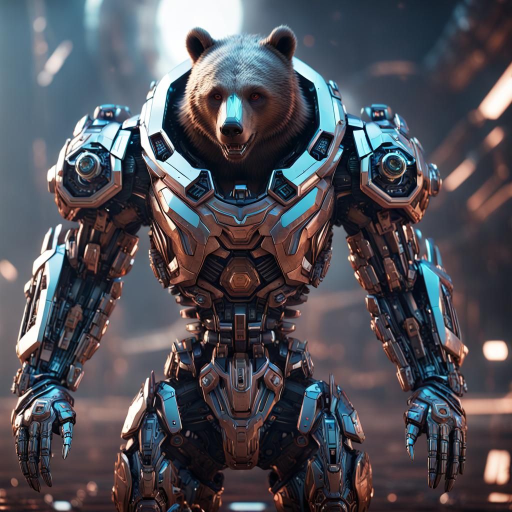 Galactic Warrior Man-Bear with Mech Details