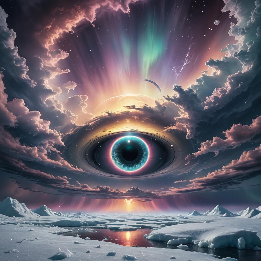 Ethereal Saturnian Landscape in a Dreamlike Atmosphere