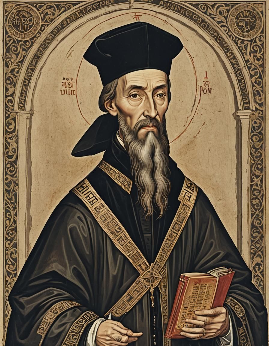 John Calvin Orthodox Icon in 1500s Fashion