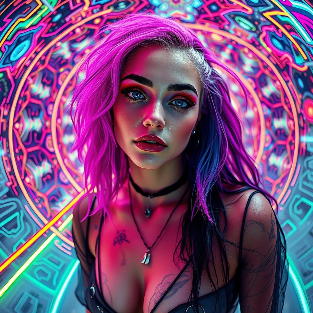 Vortex of psychedelic pink hypnosis