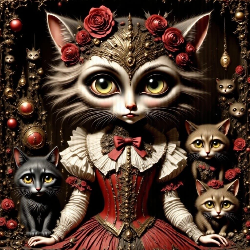 Cute Chibi Cat with Big Eyes