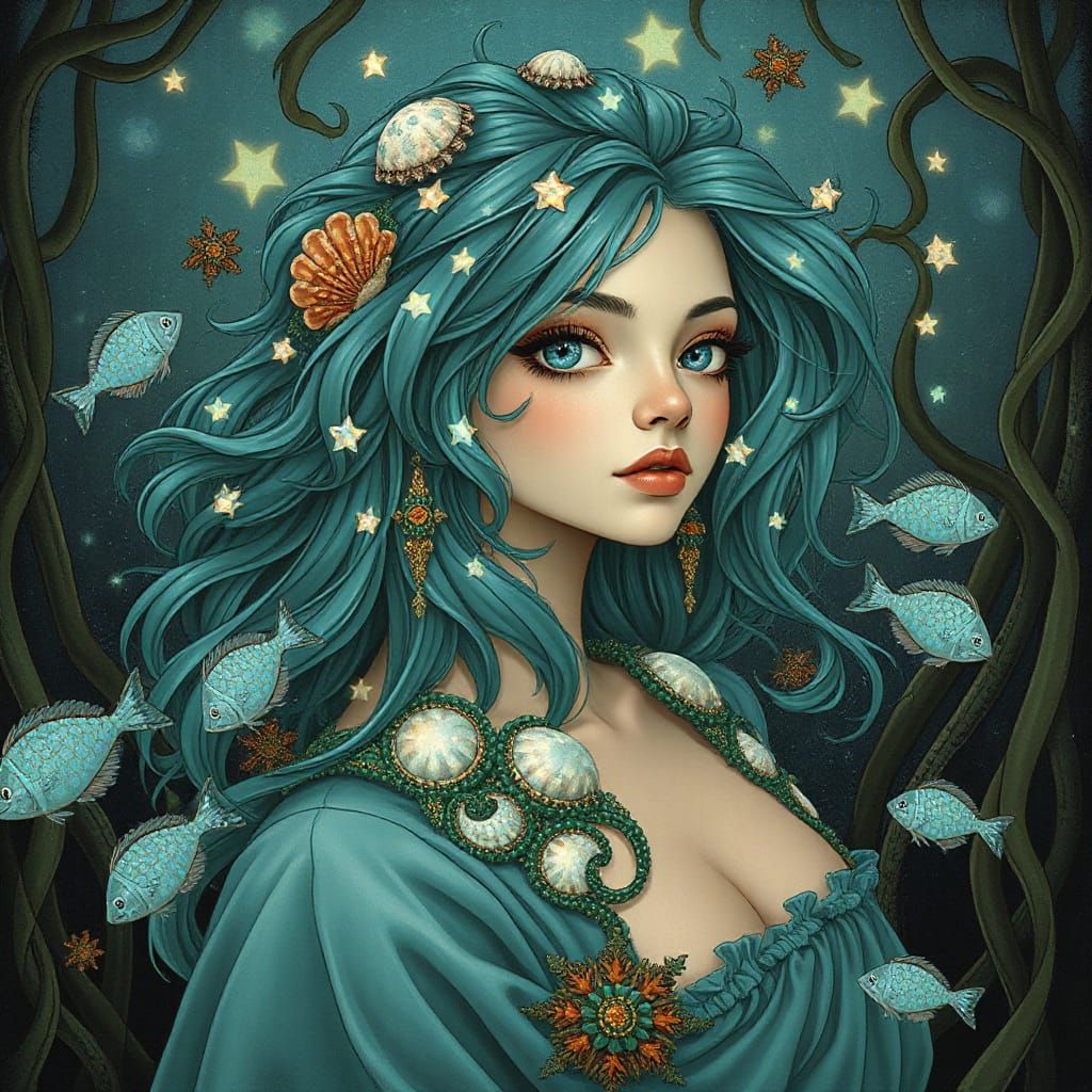 Aqua Dreamer in Art Nouveau Style