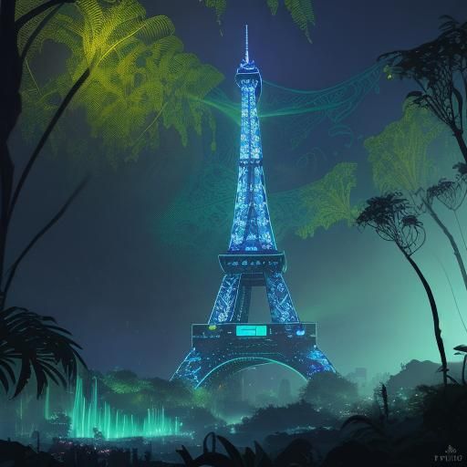 Eiffel Tower Reimagined as Fantasy Concept Art